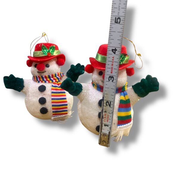 Vintage Snowman Christmas Ornaments Set Of 2 - Picture 5 of 8